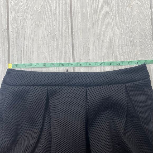 Mossaic Women's Black Mesh Pleated Knee Length A-Line Skirt Size 10 - Picture 5 of 8
